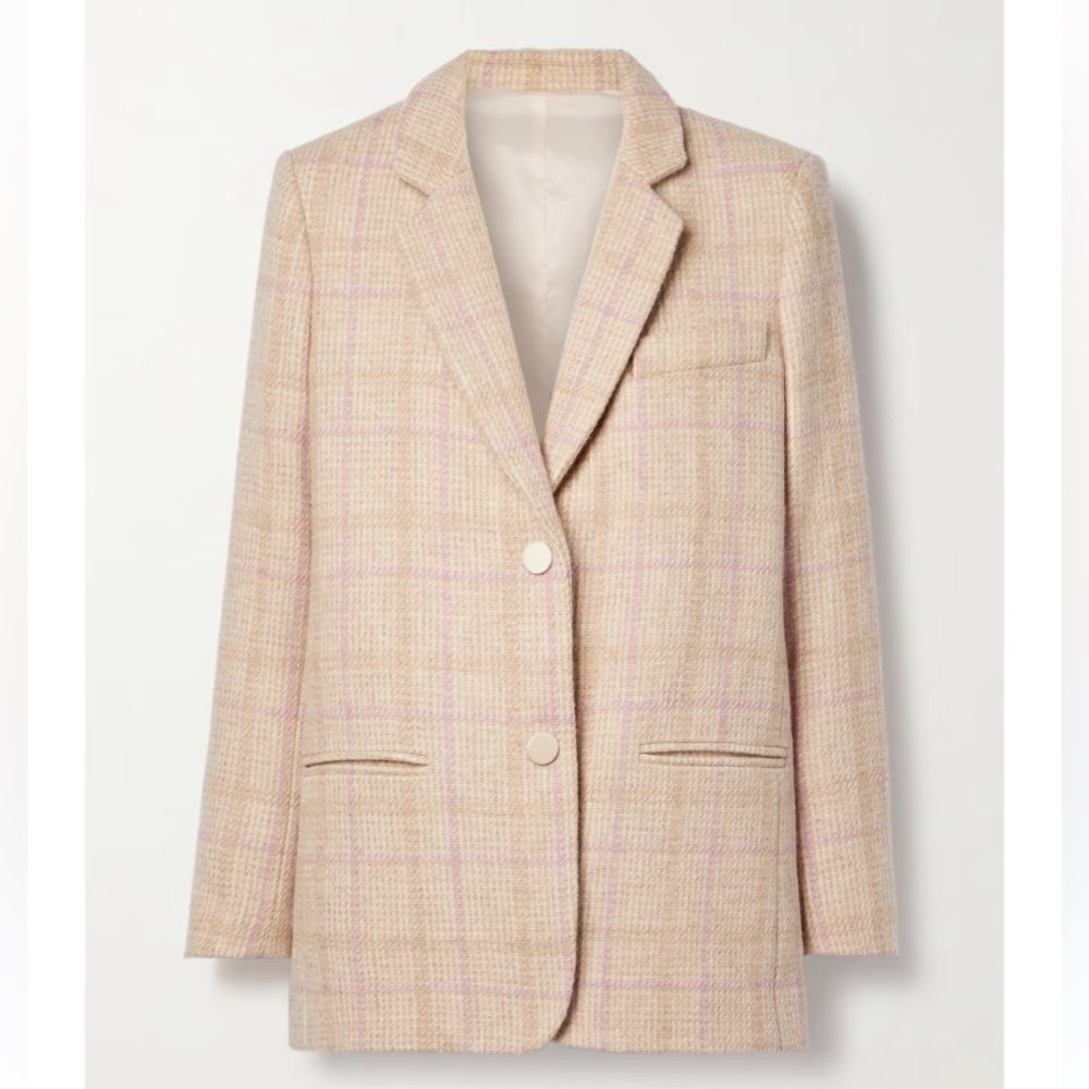 LOVESHACKFANCY
Denzel checked houndstooth wool blazer